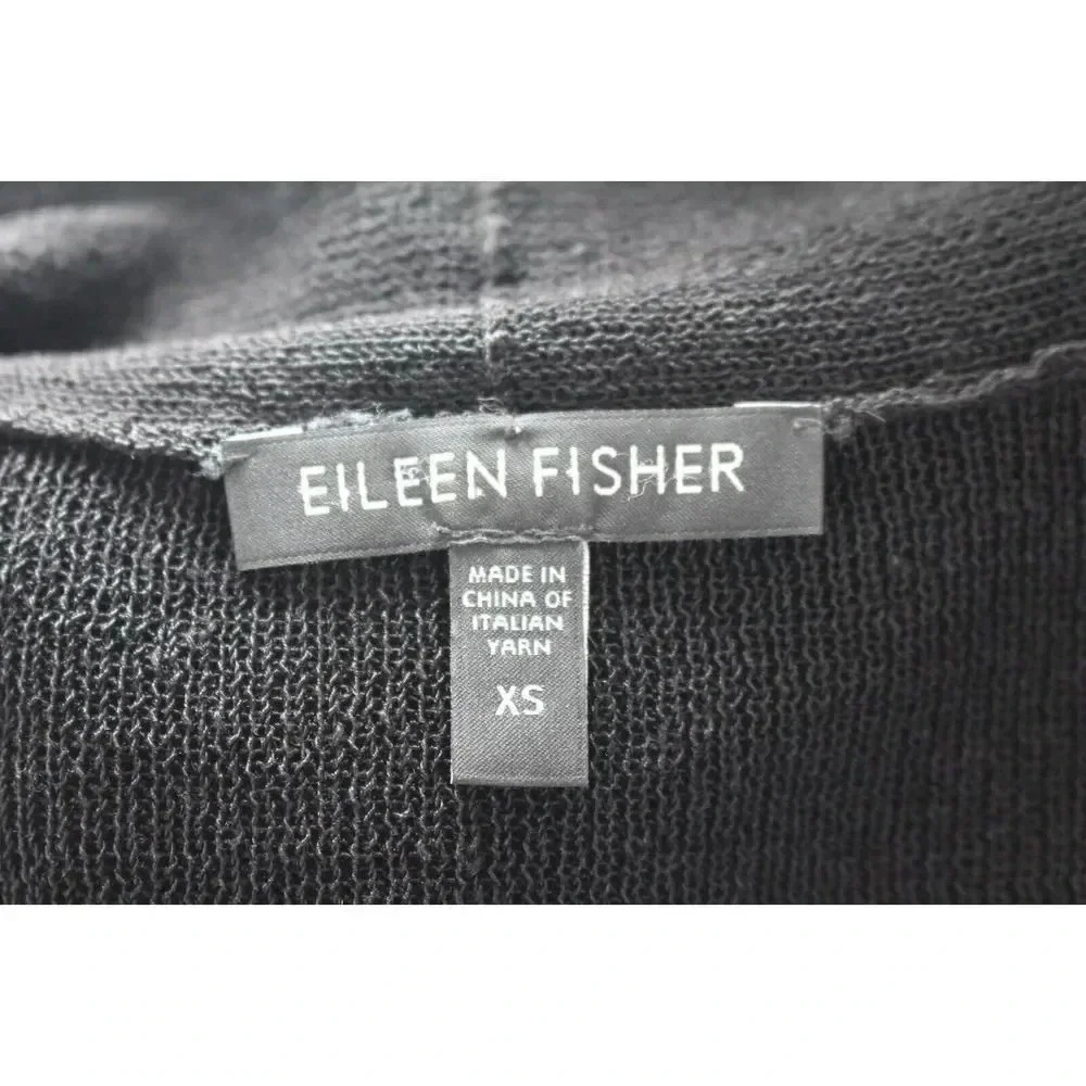 Eileen Fisher Black Open Front Knit Cardigan Size XS Womens - Picture 8 of 9